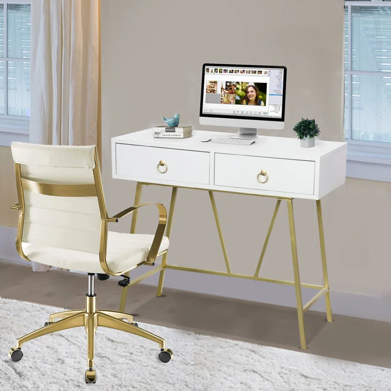 Makeup Vanity Table with Drawer Home Office Writing Desk White