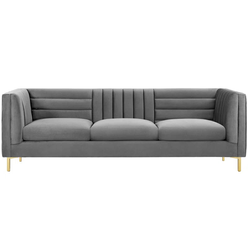 Silver Orchidz Adams Channel Tufted Performance Velvet Sofa Luxury Sofa Set