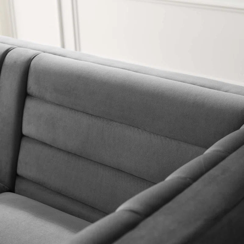 Silver Orchidz Adams Channel Tufted Performance Velvet Sofa Luxury Sofa Set