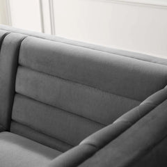 Silver Orchidz Adams Channel Tufted Performance Velvet Sofa Luxury Sofa Set