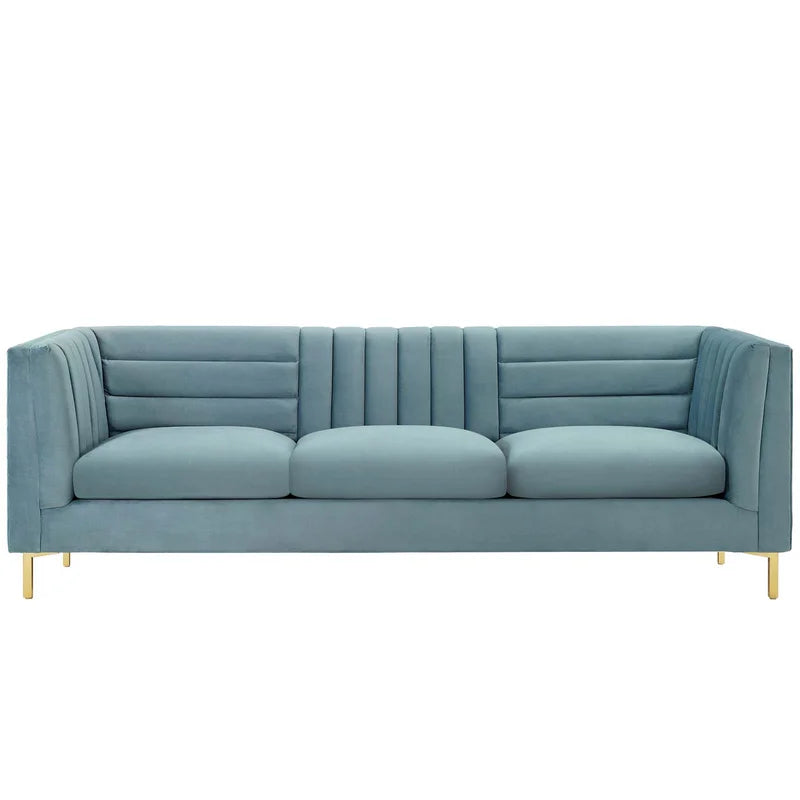 Silver Orchidz Adams Channel Tufted Performance Velvet Sofa Luxury Sofa Set