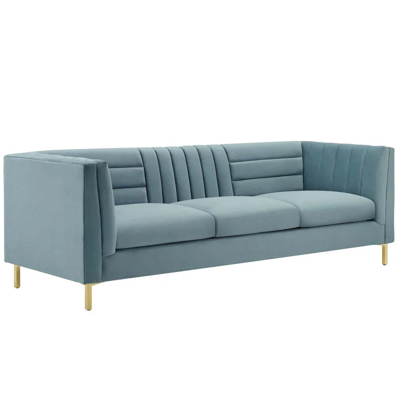 Silver Orchidz Adams Channel Tufted Performance Velvet Sofa Luxury Sofa Set