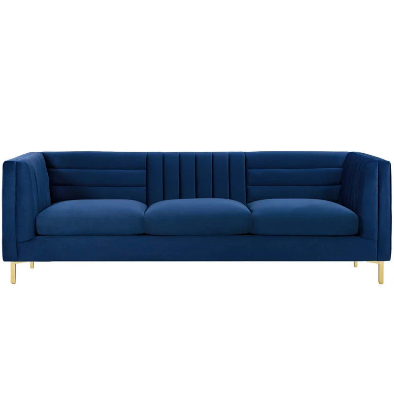 Silver Orchidz Adams Channel Tufted Performance Velvet Sofa Luxury Sofa Set