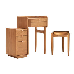 Arseona Simple Cherry Wood Solid Wood Vanity Cabinet with Integrated Storage