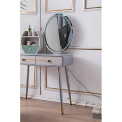 Sidestar Simple Italian Dressing Table With Stool And Mirror - Wooden Bazar