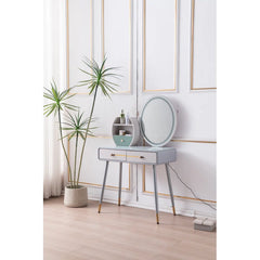 Sidestar Simple Italian Dressing Table With Stool And Mirror - Wooden Bazar