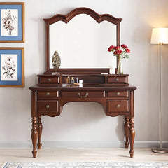 Laddfer Antique Mirrored Dressing table With Chair - Wooden Bazar