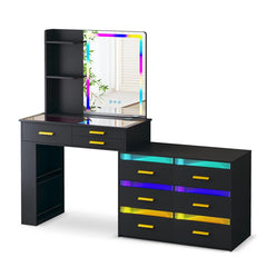 Hartoon Smart Led Makeup Vanity Table With Rgb Lights & Wireless Charging