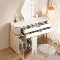 Canwarn Luxurious Modern-Classical Wooden Vanity with Glass Cabinet