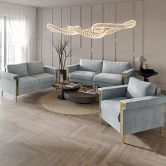 Snaresbrookz 3 - Piece Velvet Living Room Set Luxury Sofa Set