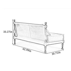 Solid Wood Frame Design Minimalist Sofa 62.99''