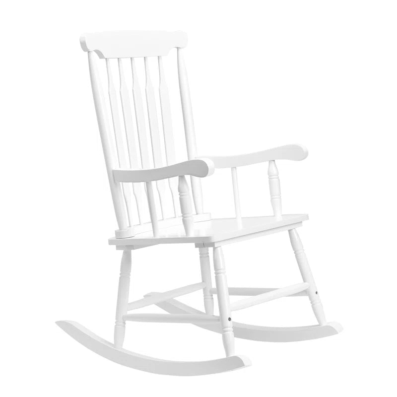 Aubrey Classic Solid Wood Patio Rocking Chair with Durable Wooden Frame