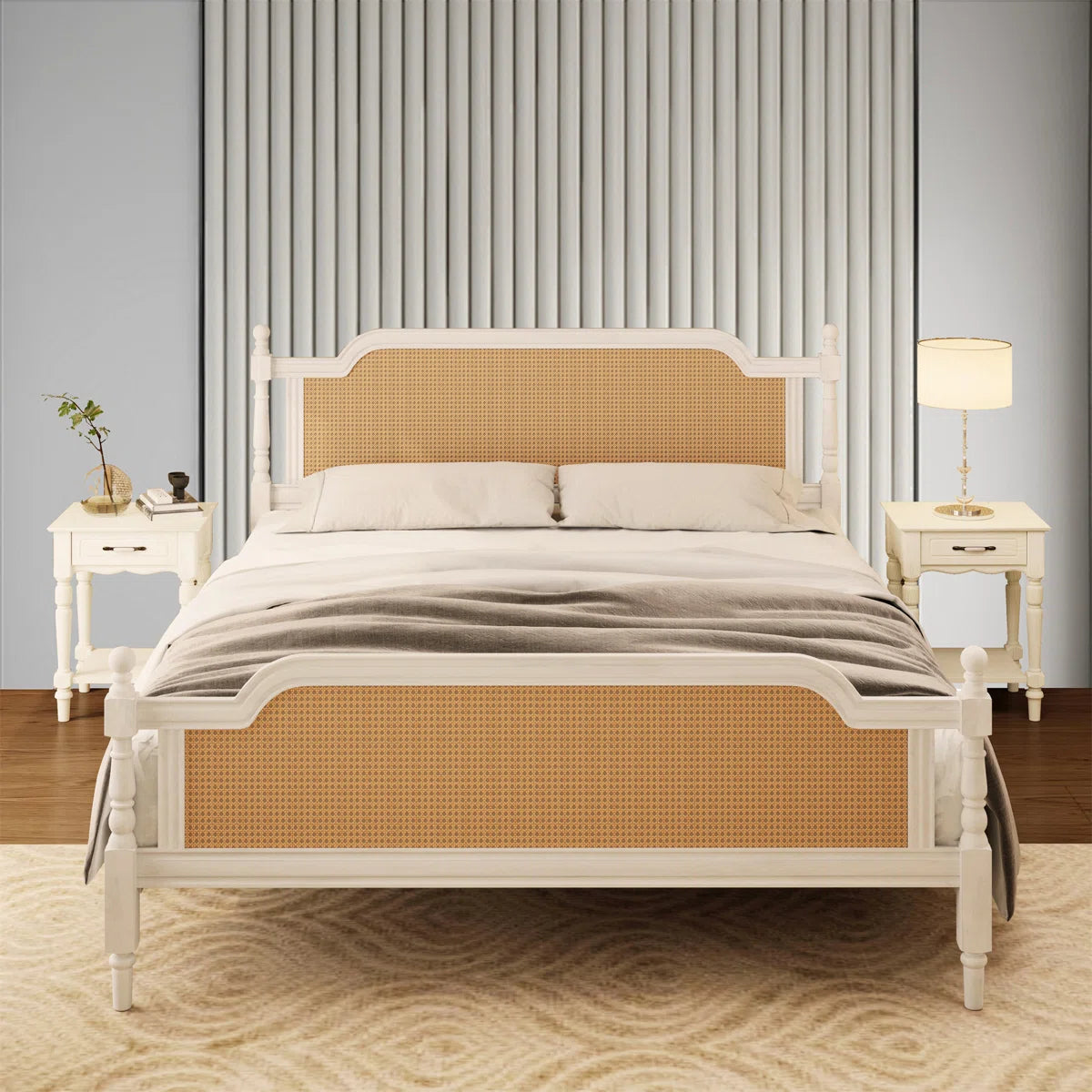 Solid Wood Platform Bed Frame with Headboard