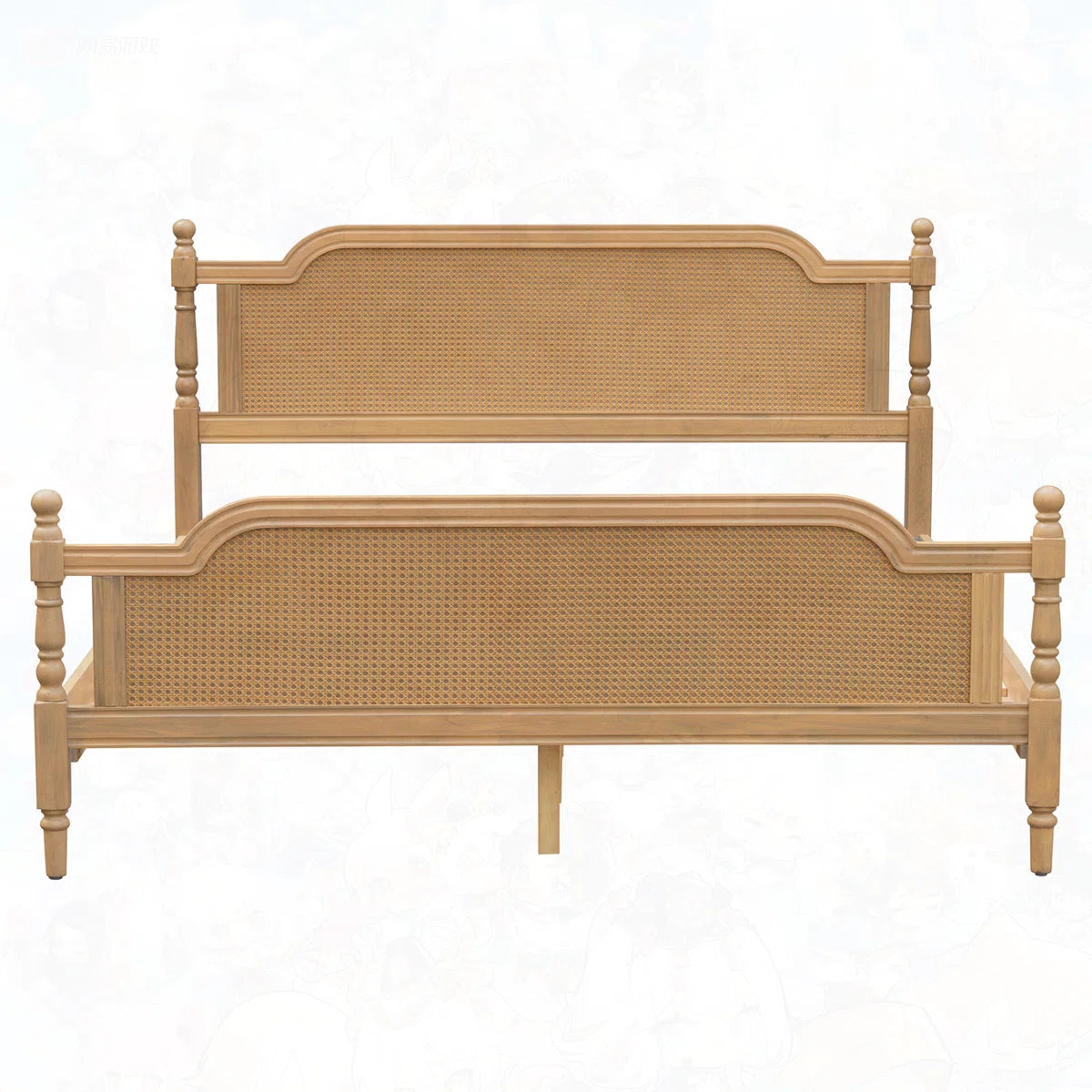 Solid Wood Platform Bed Frame with Headboard
