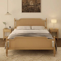 Solid Wood Platform Bed Frame with Headboard