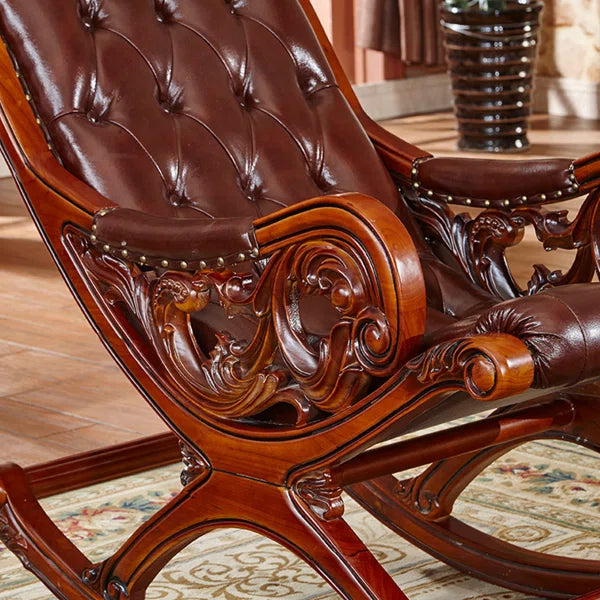 Solid Wood Rocking Chair - Wooden Bazar