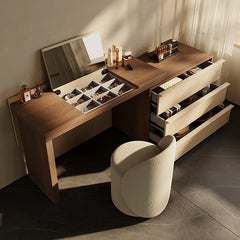 Rewoyun Solid wood dresser Clamshell makeup table - Wooden Bazar