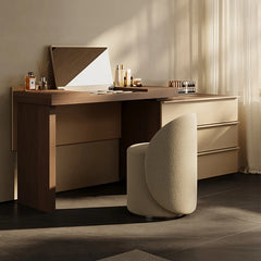 Rewoyun Solid wood dresser Clamshell makeup table - Wooden Bazar