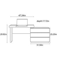 Rewoyun Solid wood dresser Clamshell makeup table - Wooden Bazar