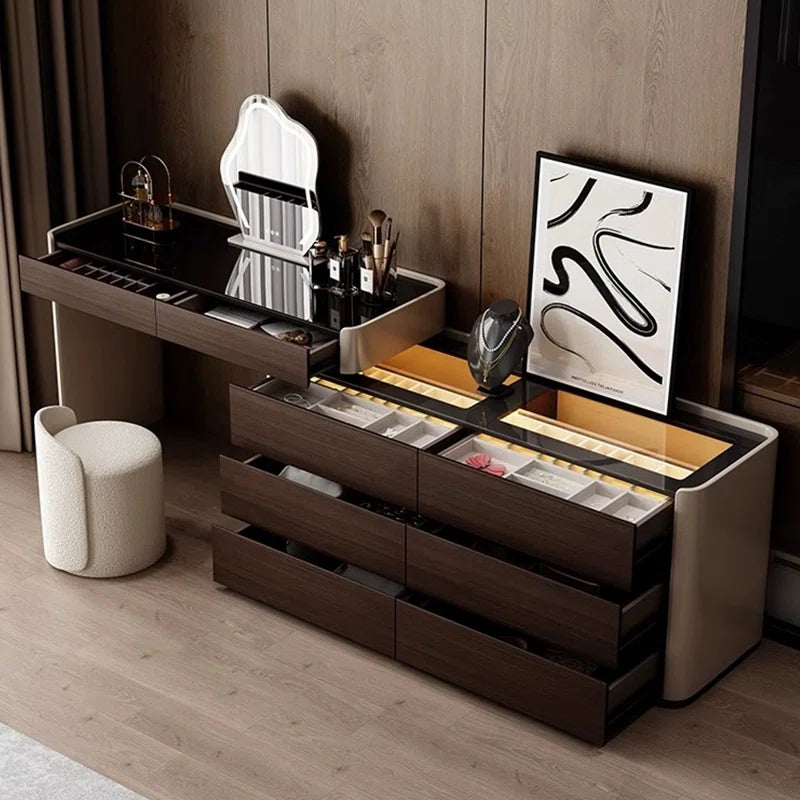 Falonper Luxury Solid wood new style multi-functional dresser