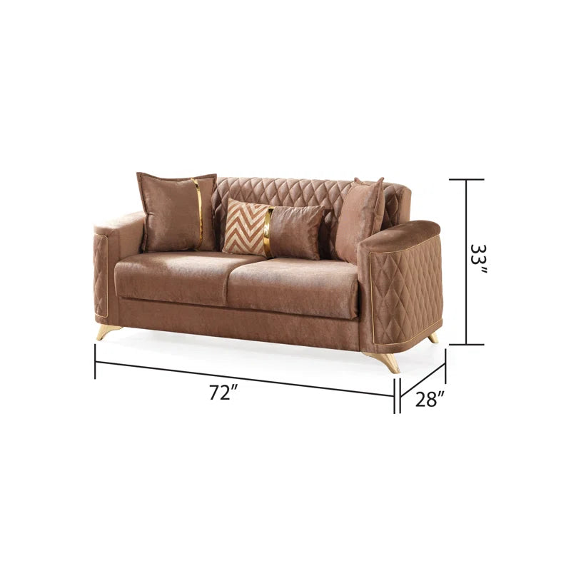Sombira 2 - Piece Living Room Luxury Sofa Set