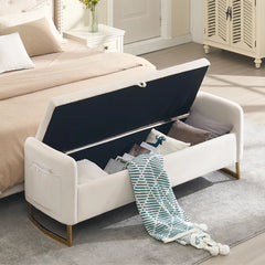 Ivok Upholstered Storage Bench With Two Pillows - Wooden Bazar