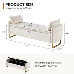 Ivok Upholstered Storage Bench With Two Pillows - Wooden Bazar