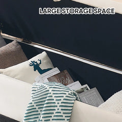 Ivok Upholstered Storage Bench With Two Pillows - Wooden Bazar