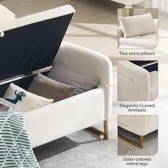 Ivok Upholstered Storage Bench With Two Pillows - Wooden Bazar