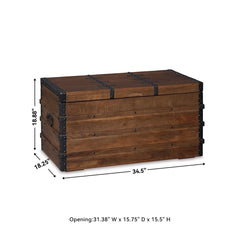 Aujix Solid Wood Blanket Chest - Wooden Bazar