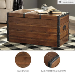 Aujix Solid Wood Blanket Chest - Wooden Bazar