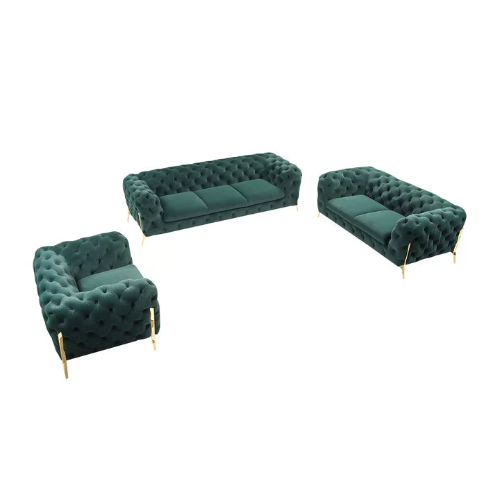 Soulez 3 - Piece Velvet Living Room Set Luxury Sofa Set