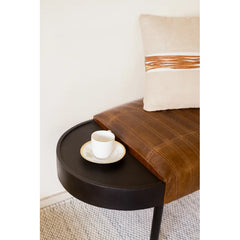 Bealoen Genuine Leather Upholstered Bench - Wooden Bazar