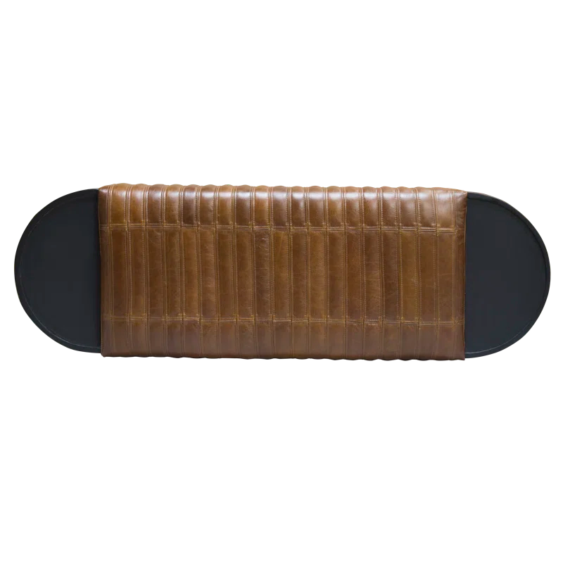 Bealoen Genuine Leather Upholstered Bench - Wooden Bazar