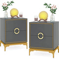 Steisy Metal Nightstand Said Table - Wooden Bazar (Set of 2)