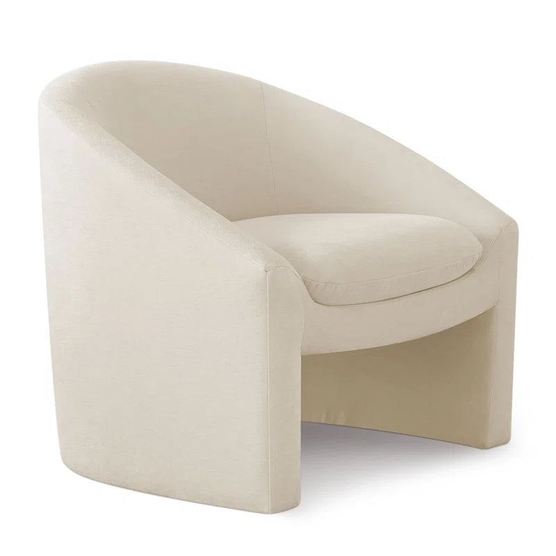 Vegnite Barrel Accent Chair with Upholstered Curved Back