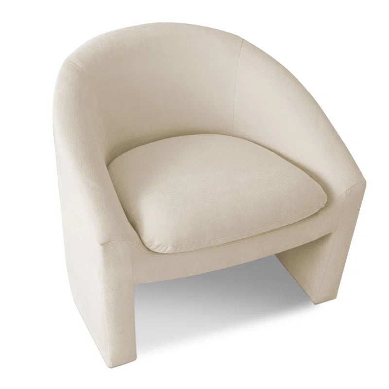 Vegnite Barrel Accent Chair with Upholstered Curved Back