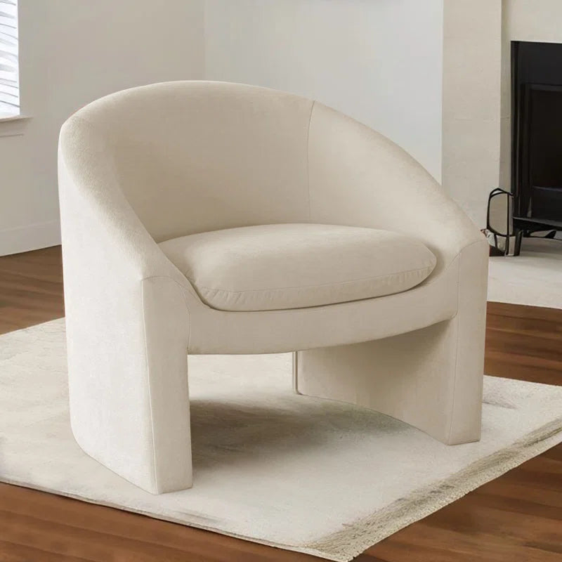 Vegnite Barrel Accent Chair with Upholstered Curved Back