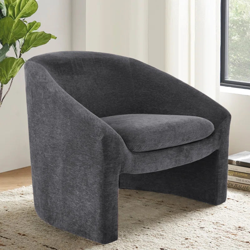 Vegnite Barrel Accent Chair with Upholstered Curved Back