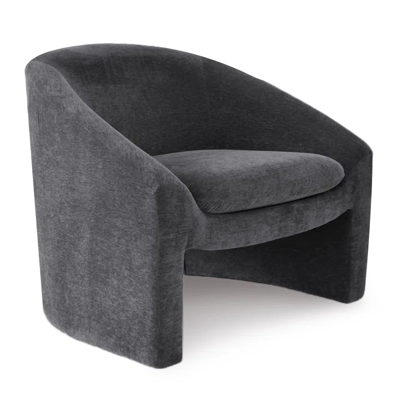 Vegnite Barrel Accent Chair with Upholstered Curved Back