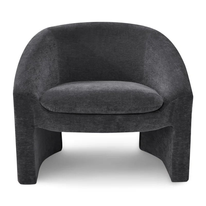 Vegnite Barrel Accent Chair with Upholstered Curved Back