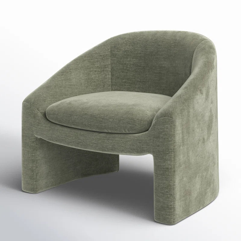 Vegnite Barrel Accent Chair with Upholstered Curved Back