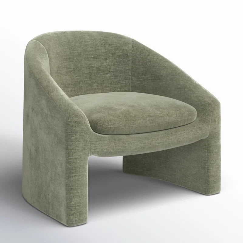 Vegnite Barrel Accent Chair with Upholstered Curved Back