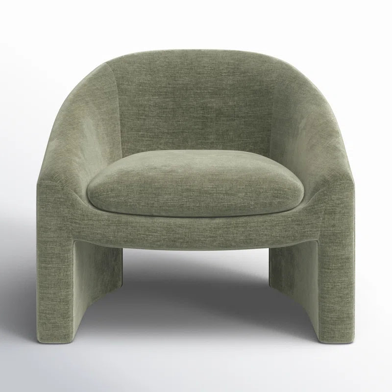 Vegnite Barrel Accent Chair with Upholstered Curved Back