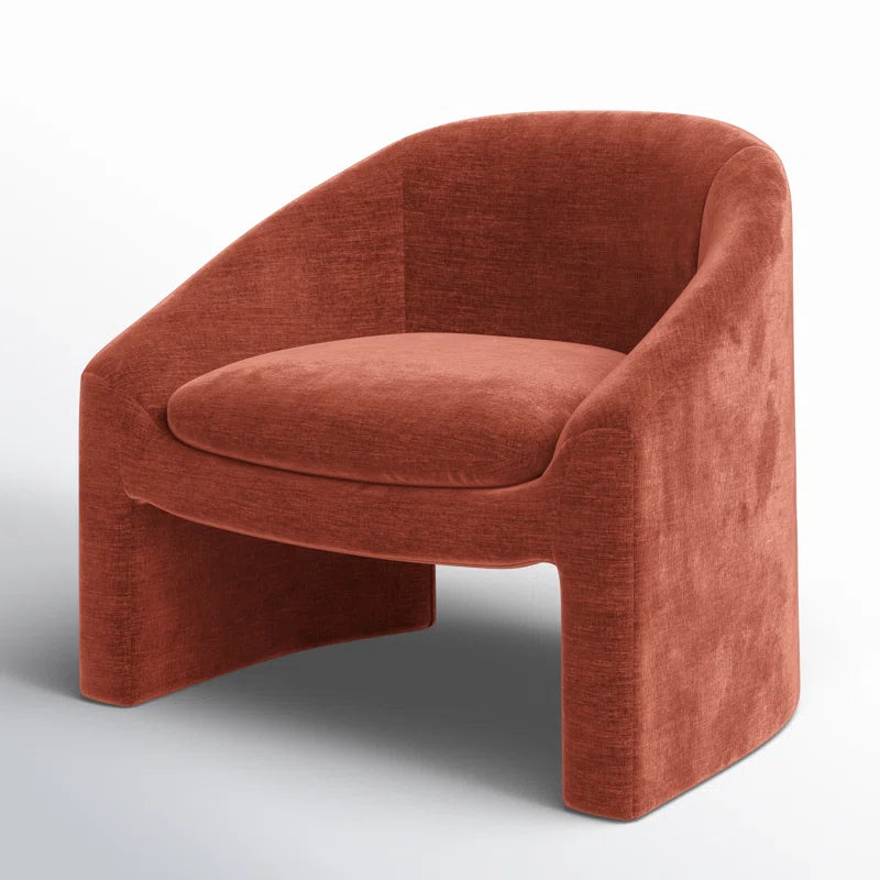 Vegnite Barrel Accent Chair with Upholstered Curved Back