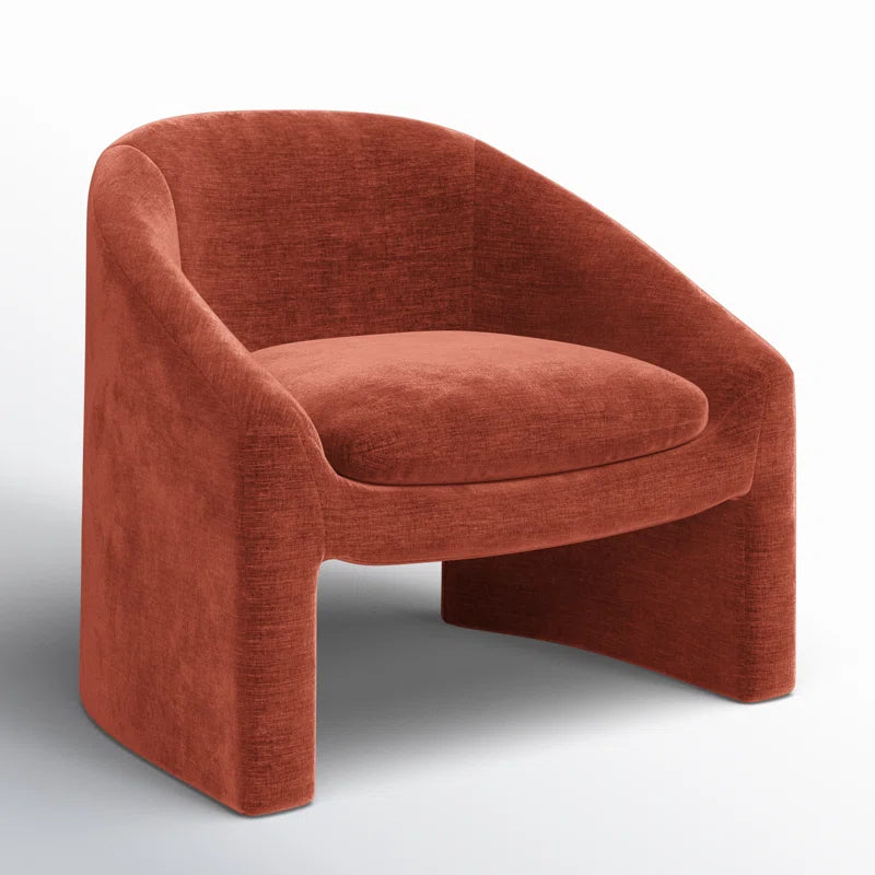 Vegnite Barrel Accent Chair with Upholstered Curved Back