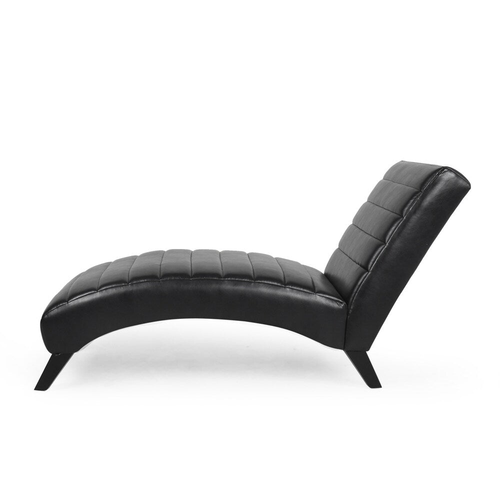 Nia Indoor Upholstered Channel Stitch Chaise Lounge