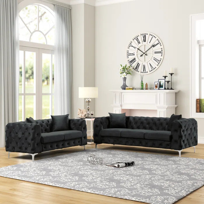 Strotherz 2 - Piece Velvet Living Room Set (Set of 2)