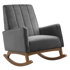 Solhperb Performance Velvet Rocking Chair - Wooden Bazar