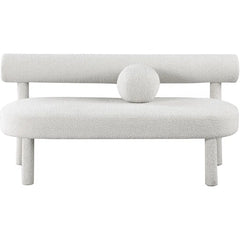 Dallix Boucle Fabric Upholstered Bench - Wooden bazar